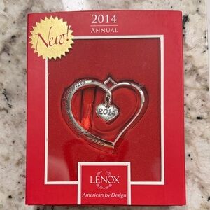 Lenox Silver and Red Heart Ornament